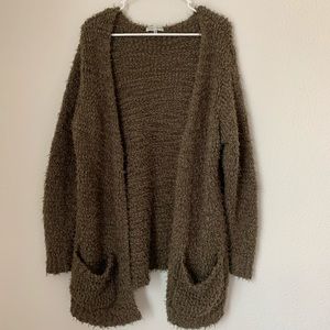 Green knit sweater cardigan coverup oversized